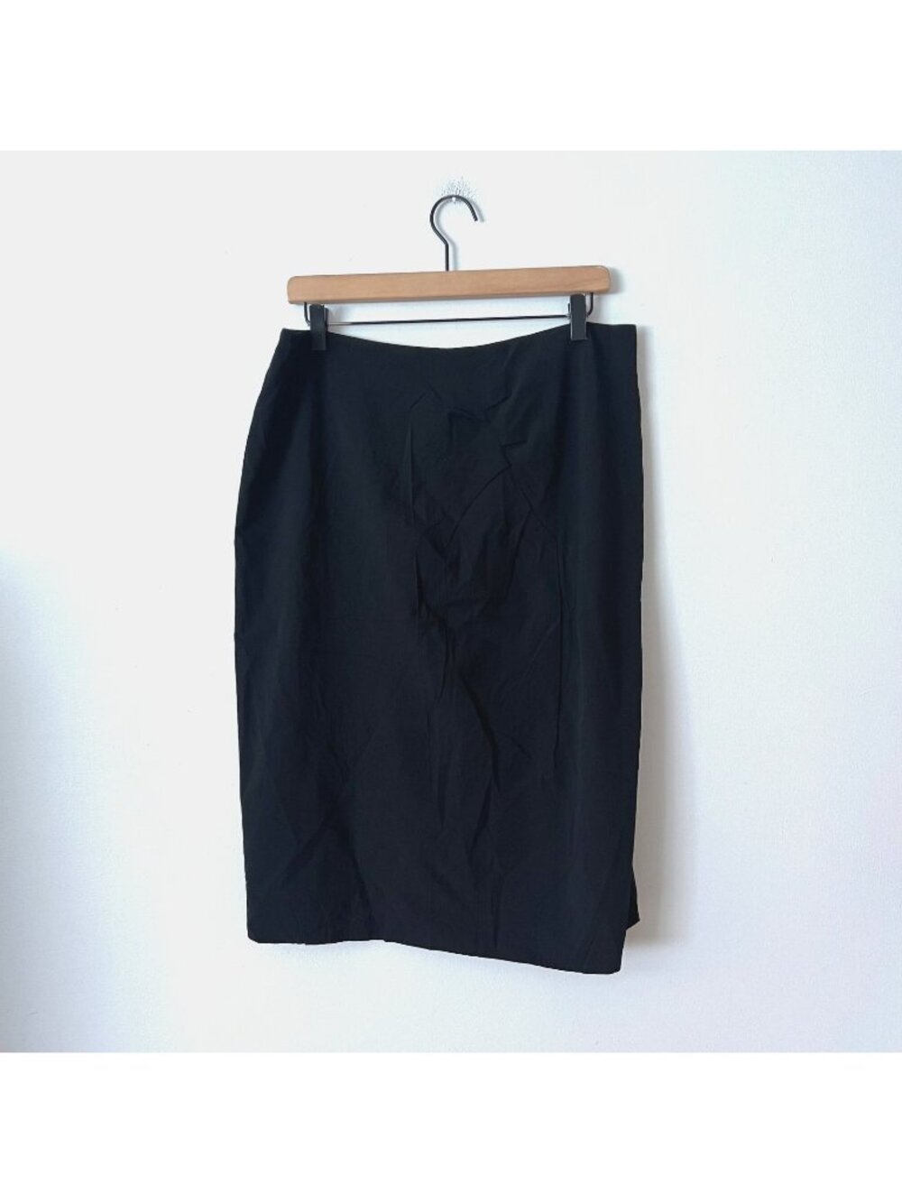 Escada Black Viscose/Wool Blend Back Zip Pencil Skirt Women's Size 44/US 14